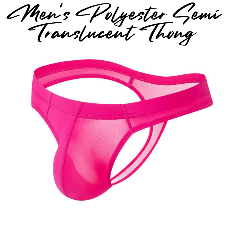 Men's Thong : Polyester Semi Translucent Thong Underwear (Jockmail JM290)