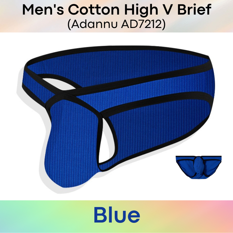 Men's Brief : Cotton High V Brief with 3D Pouch (Adannu AD7212)