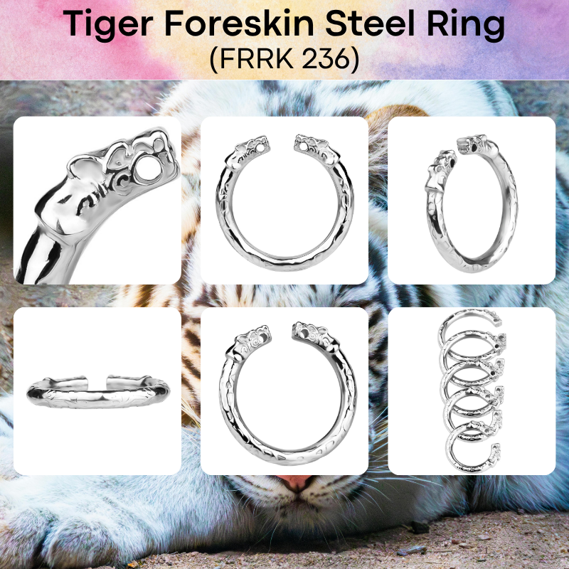 Adult Toy: Men's Foreskin Beast Design 304 Stainless Steel Ring (FRRK236/FRRK237)