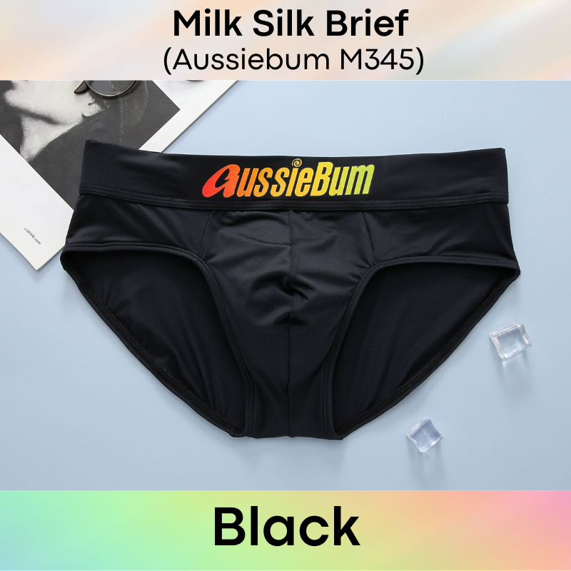 Men's Brief : Milk Silk Brief with Double Layer Front Pouch (Aussiebum M345)