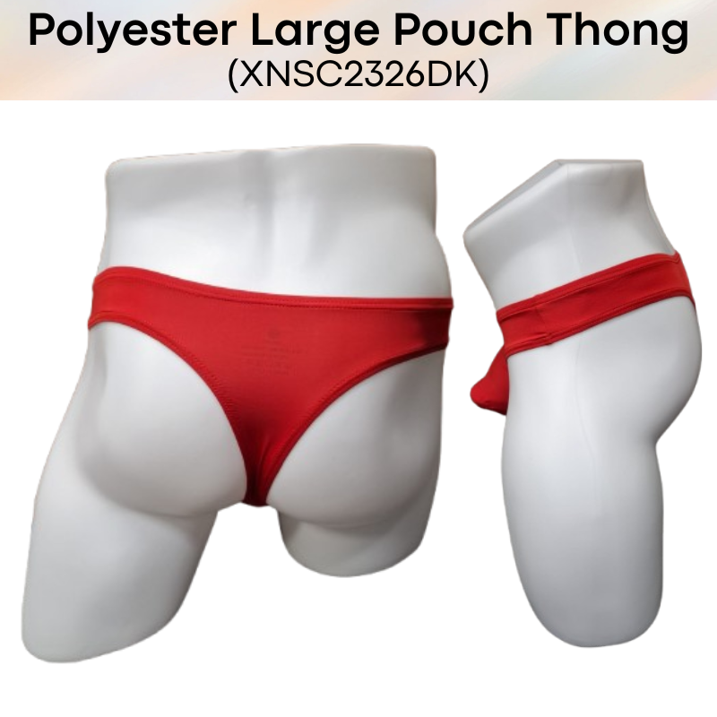 Men's Thong: Polyester Large 3D Pouch T Back Thong Underwear (XNSC2326DK)