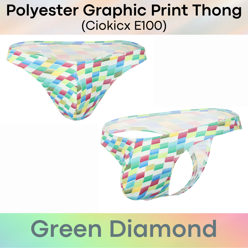 Men's Thong : Polyester Graphic Print Low Waist Thong (Ciokicx E100)