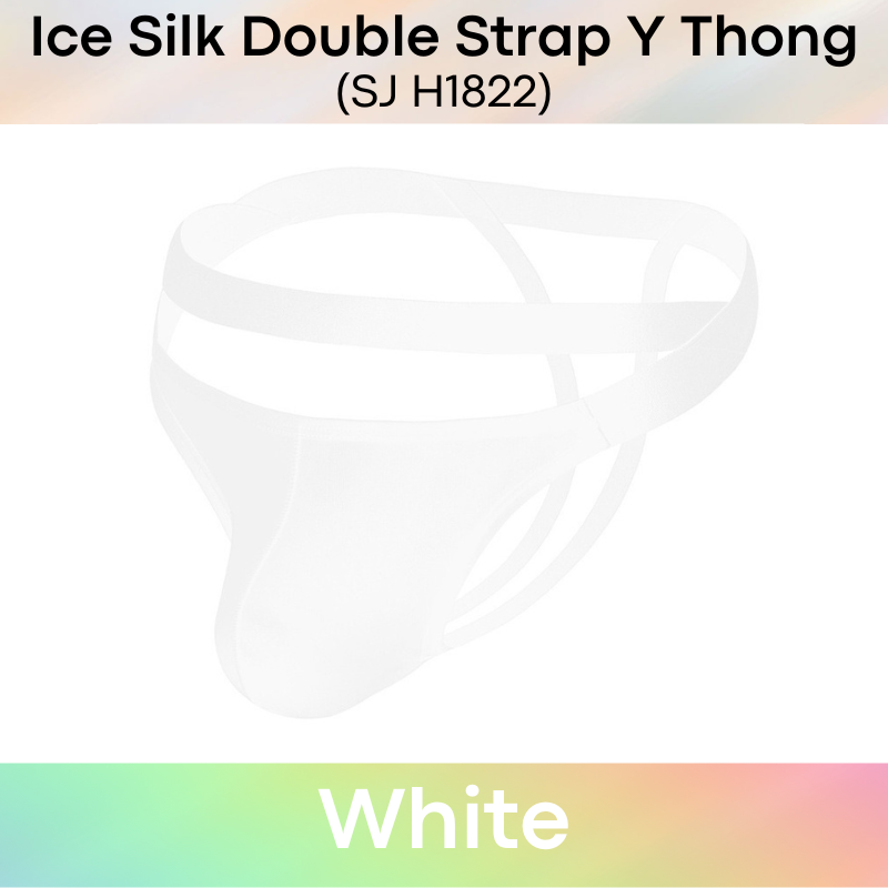 Men's Thong : Nylon Ice Silk Double Strap Y Thong (SJ H1822)