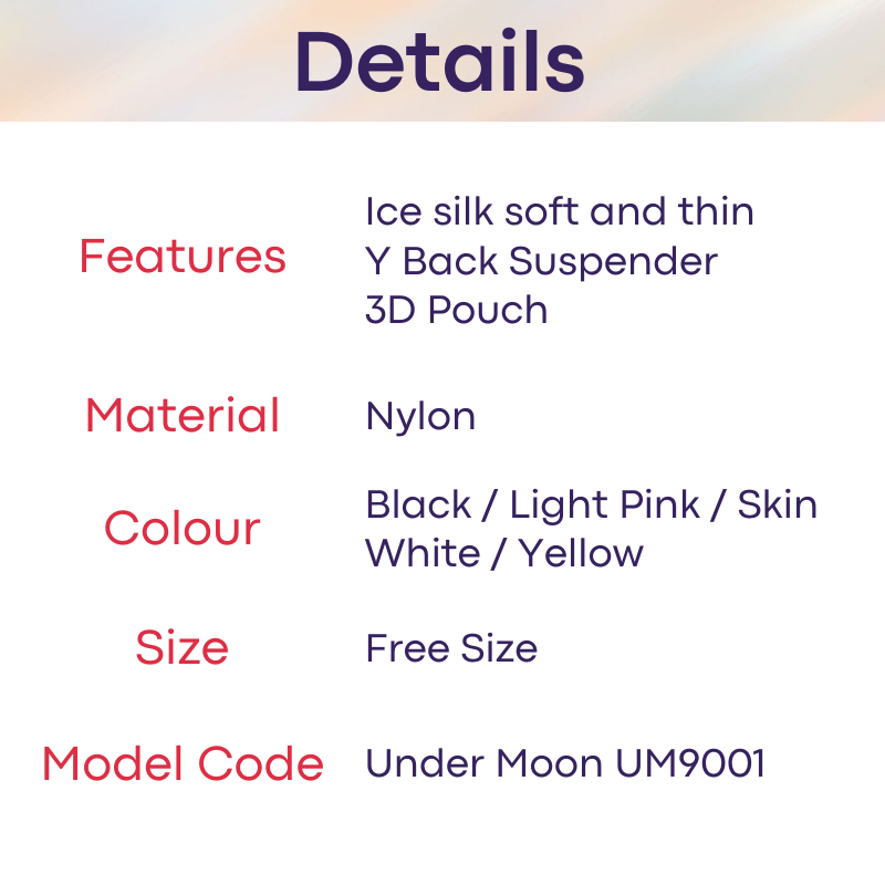 Men's Bodysuit: Nylon Ice Silk Pouch with Y Back GString Suspender Bodysuit (UM9001)