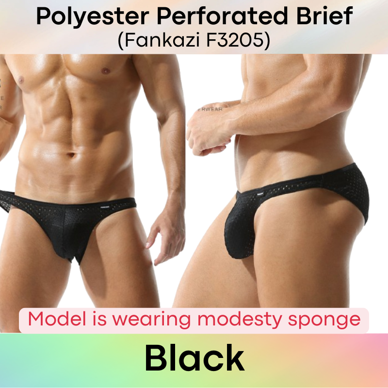 Men's Brief : Polyester Perforated with 3D Pouch Brief (Fankazi F3205)