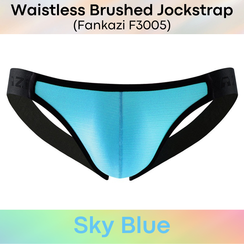 Men's Jockstrap: Nylon Metallic Brushed Waistless Jockstrap Underwear (F3005)