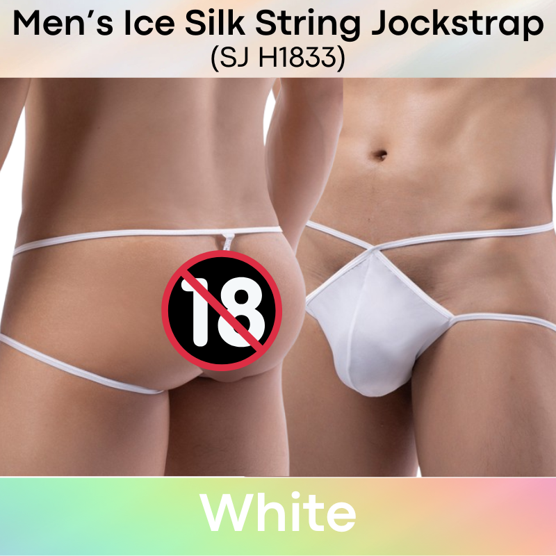 Men's Jockstrap : Ice Silk Large Pouch, Semi Transluscent String Jockstrap (SJ H1833)