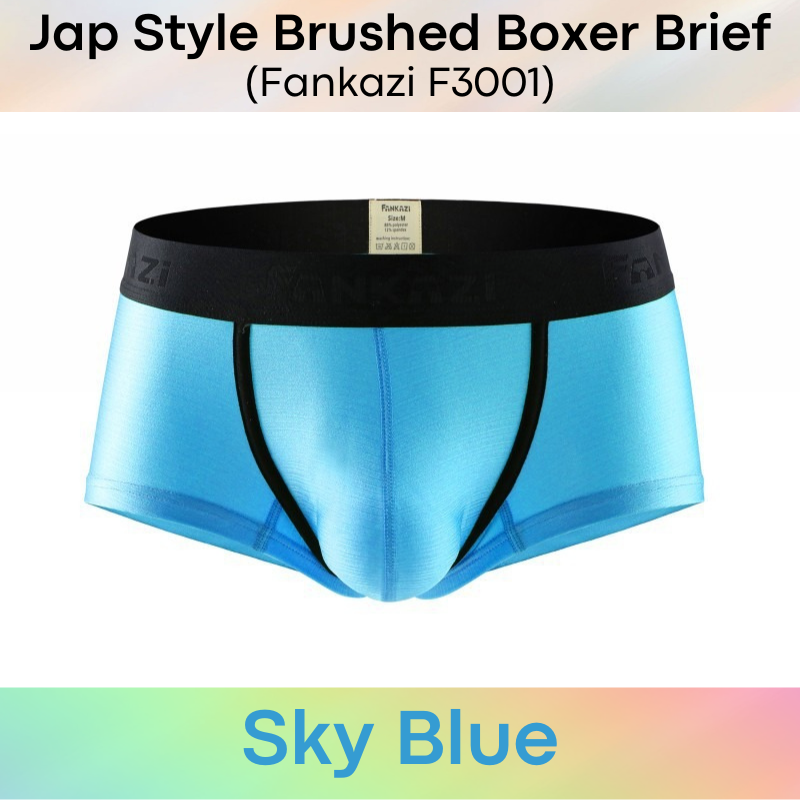 Men's Boxer: Polyester Jap Style Metallic Brushed Boxer Brief Underwear (F3001)