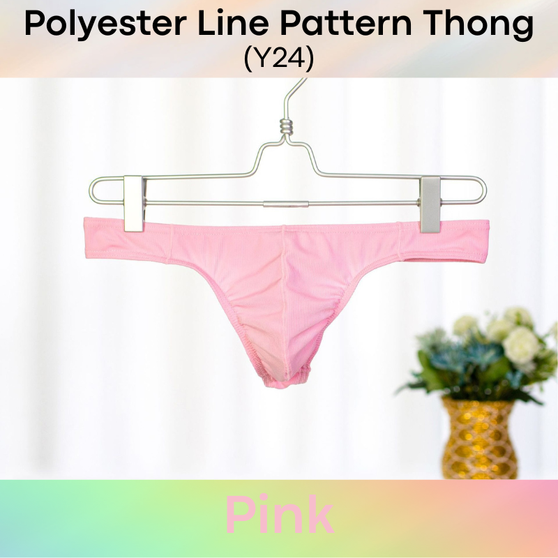 Men's Thong : Polyester Line Pattern Thong (Y24)