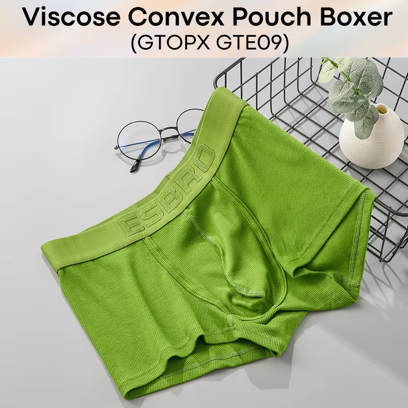 Men's Boxer:  Modal Fabric Thread Separation U Convex Pouch Boxer Brief Underwear (GTE09)