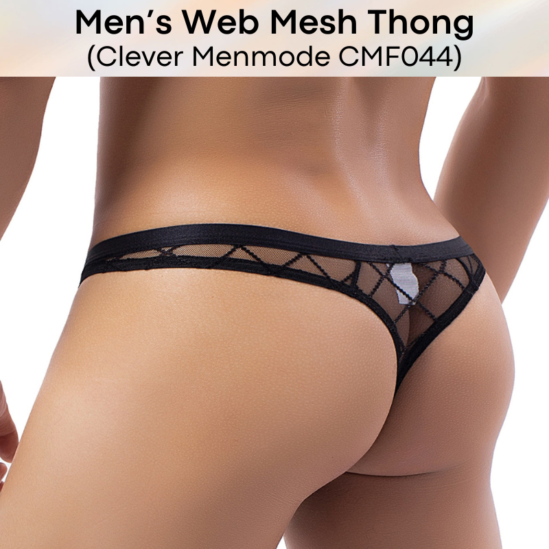 Men's Thong : Web Mesh Thong Underwear (Clever Menmode CMF044)