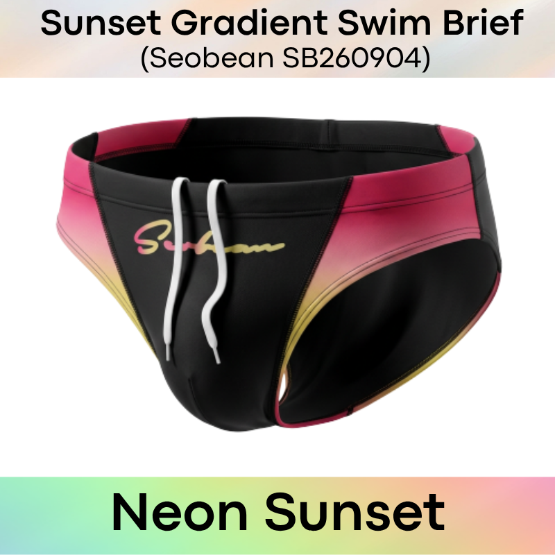 Lifestyle: Men's Sunset Gradient Printed Swimming Brief Trunks (SB260904)