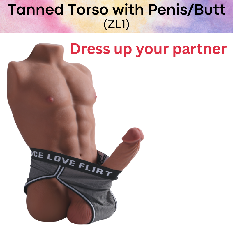 Unisex Adult Toy: Men's Tanned Torso with Penis and Butt Hole (ZL1)