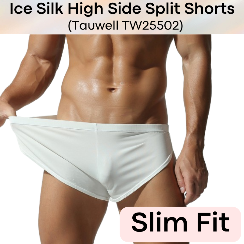 Men's Shorts: Polyester Ice Silk Slim Fit High Side Split Shorts (TW25502)