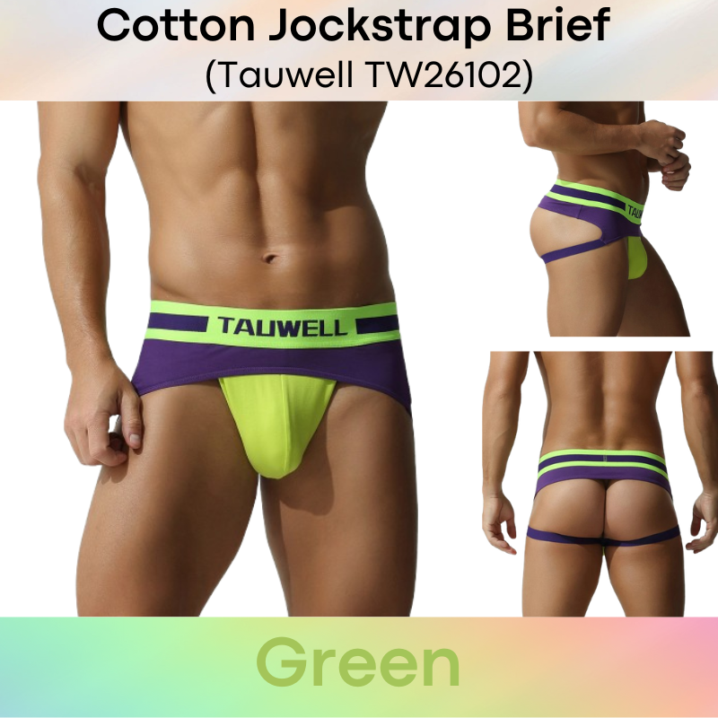 Men's Jockstrap: Wide Waistband with Side Flap Jockstrap Backless Brief Underwear (TW26102)