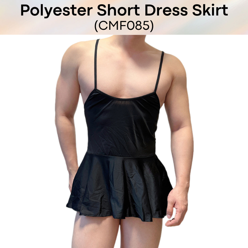 Dress: Men's Roleplay Polyester Short Dres Skirt with Adjustable Shoulder Strap (CMF085)