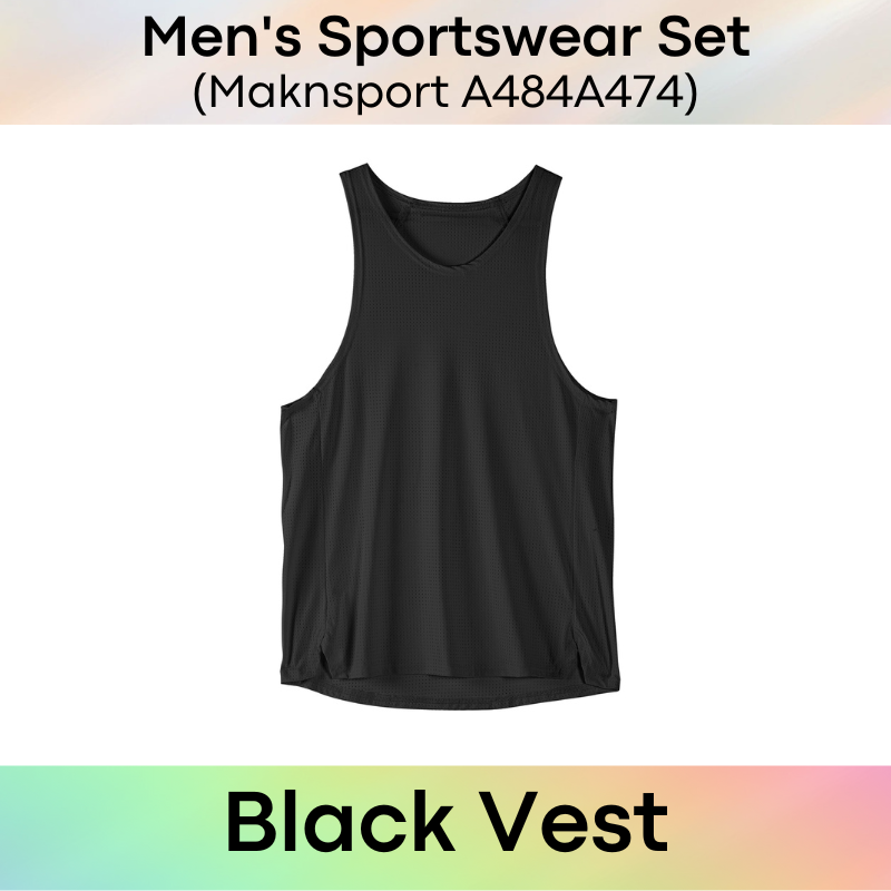 Men's Sportswear : Sleeveless Tee and Shorts with Inner Anti-Abrasion Tights (Maknsport A484/A474)