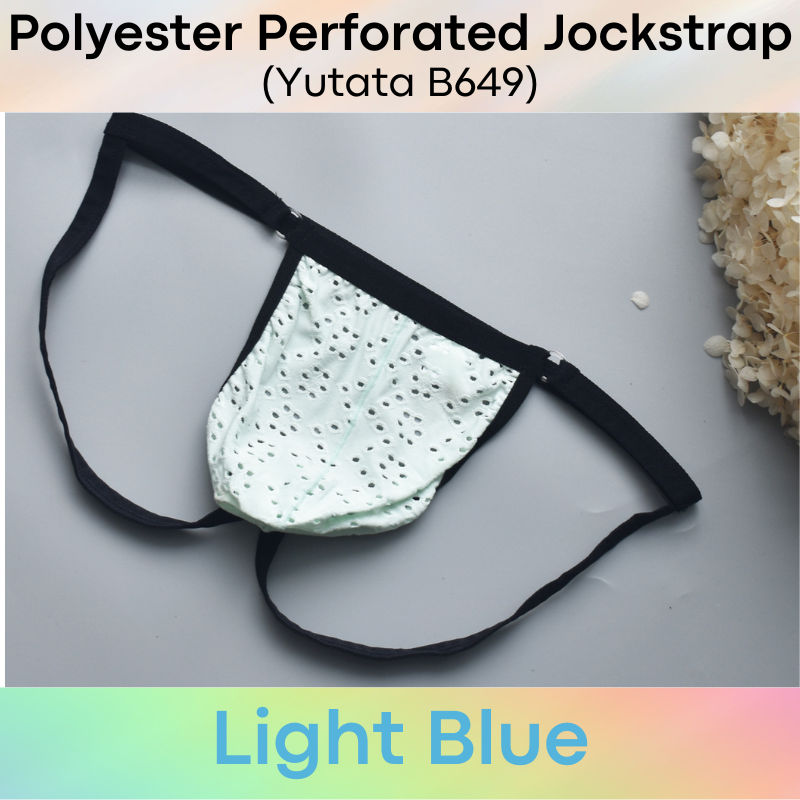 Men's Jockstrap: Polyester Perforated Pouch Slim Band Jockstrap (B649)