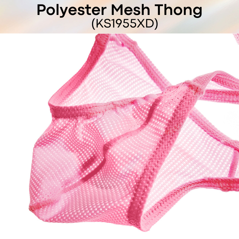 Men's Thong: Polyester Mesh Thong Underwear (KS1955XD)