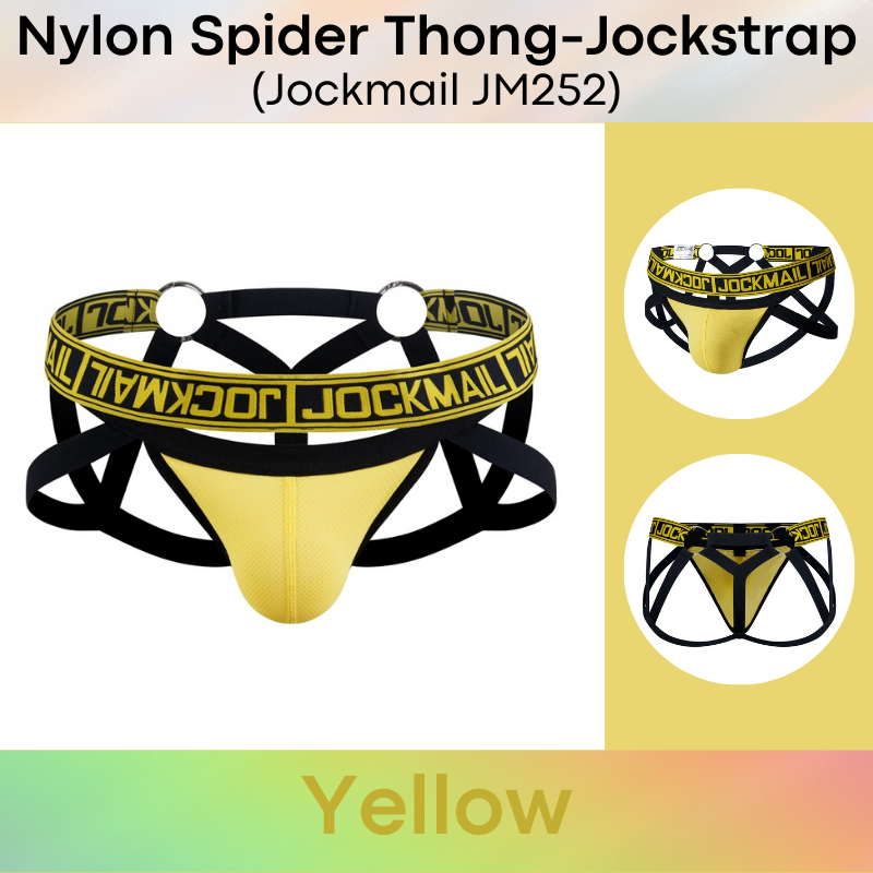 Men's Jockstrap: Nylon Breathable Spider Jockstrap-Thong Combi Underwear (JM252)