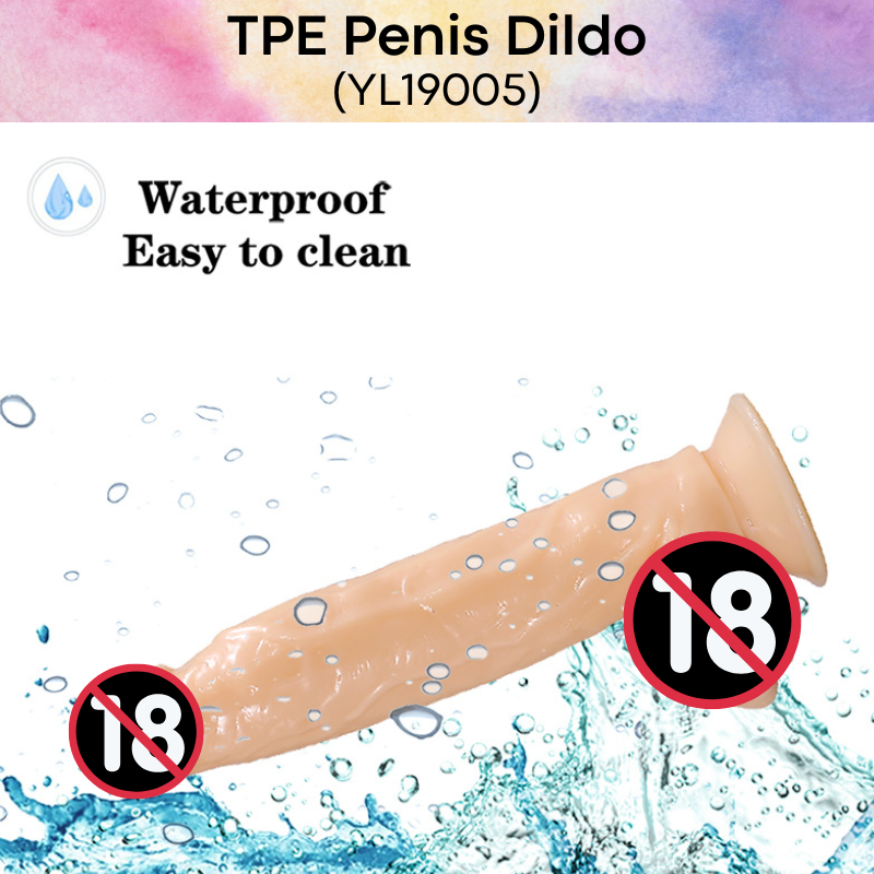 Men's Adult Toy: TPE Penis Dildo with Suction Pad (YL19005)