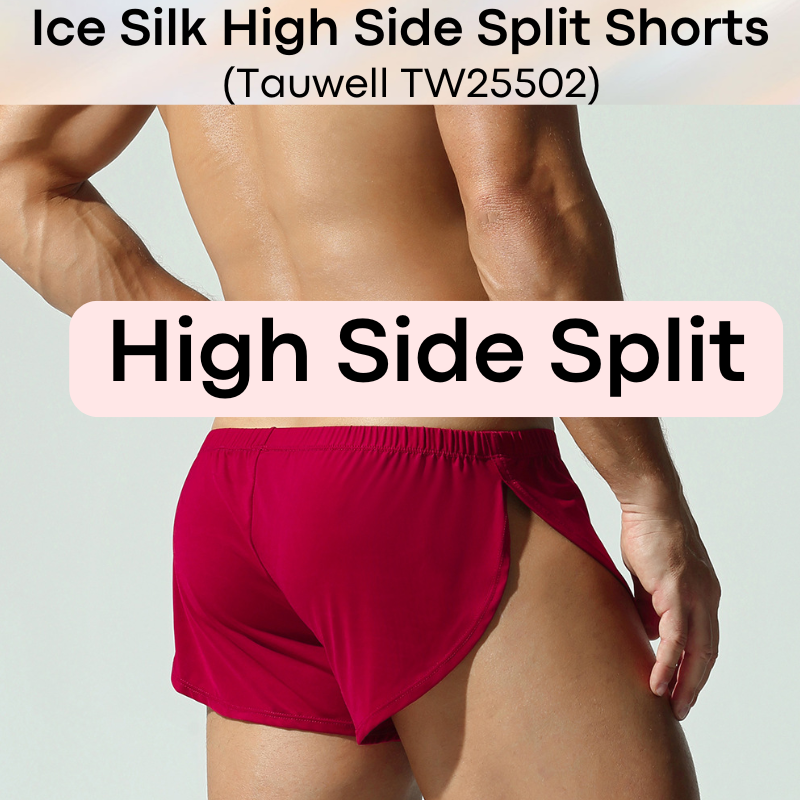 Men's Shorts: Polyester Ice Silk Slim Fit High Side Split Shorts (TW25502)