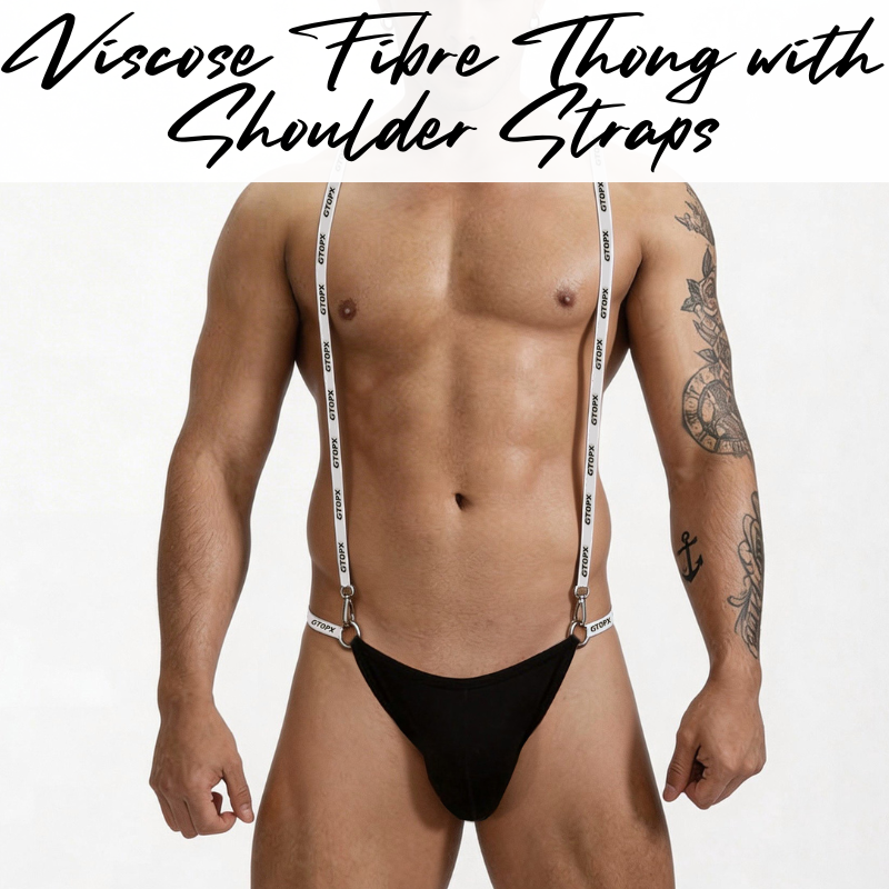 Men's Thong: Viscose Fibre Thong and Removable Suspender Set (GT518/GT519)