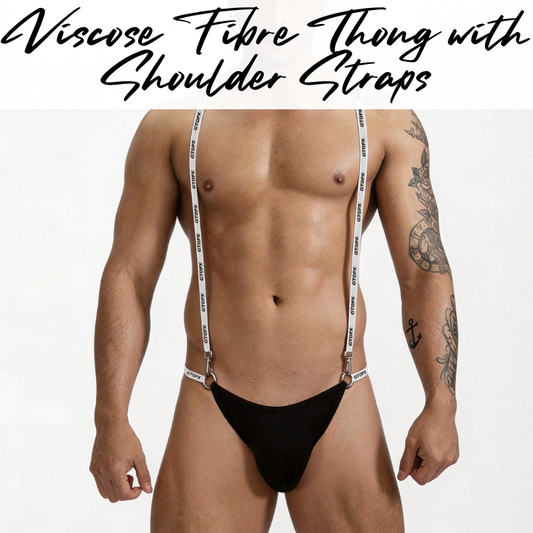 Men's Thong: Viscose Fibre Thong and Removable Suspender Set (GT518/GT519)