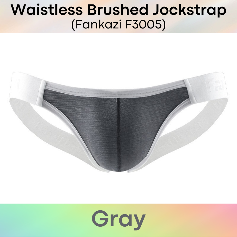 Men's Jockstrap: Nylon Metallic Brushed Waistless Jockstrap Underwear (F3005)