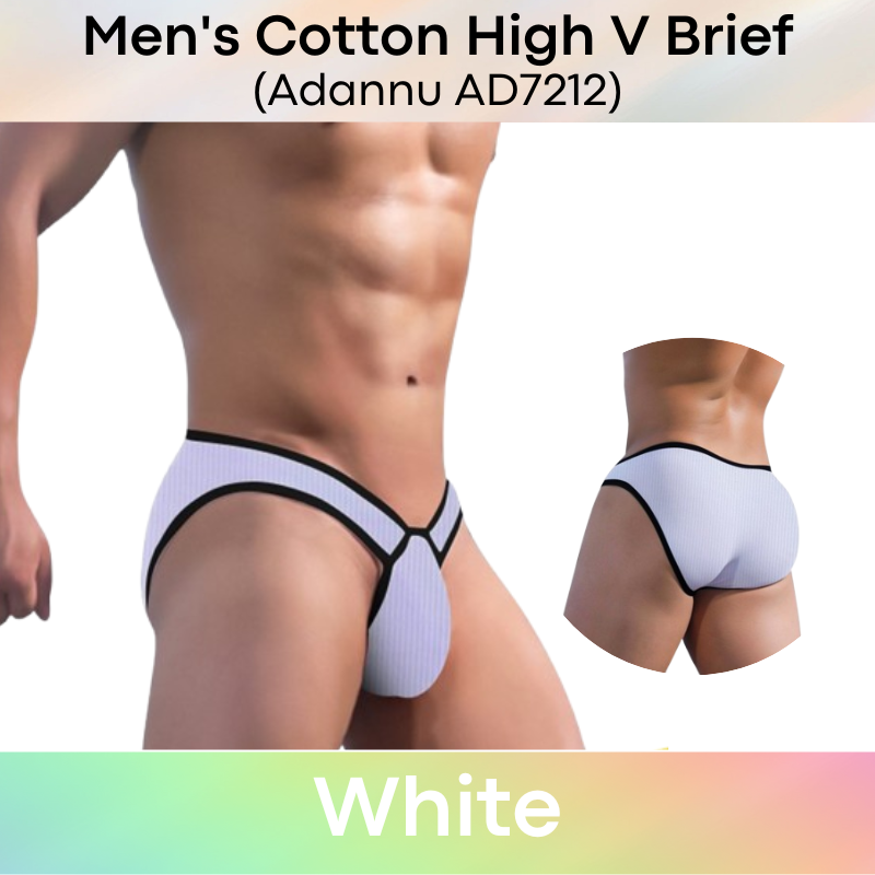 Men's Brief : Cotton High V Brief with 3D Pouch (Adannu AD7212)