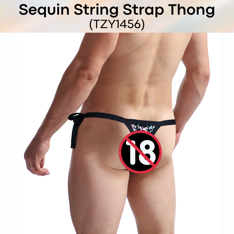 Men's Thong: Sequin Strap Thong with side String Side (TZY1456)
