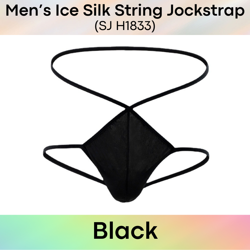 Men's Jockstrap : Ice Silk Large Pouch, Semi Transluscent String Jockstrap (SJ H1833)