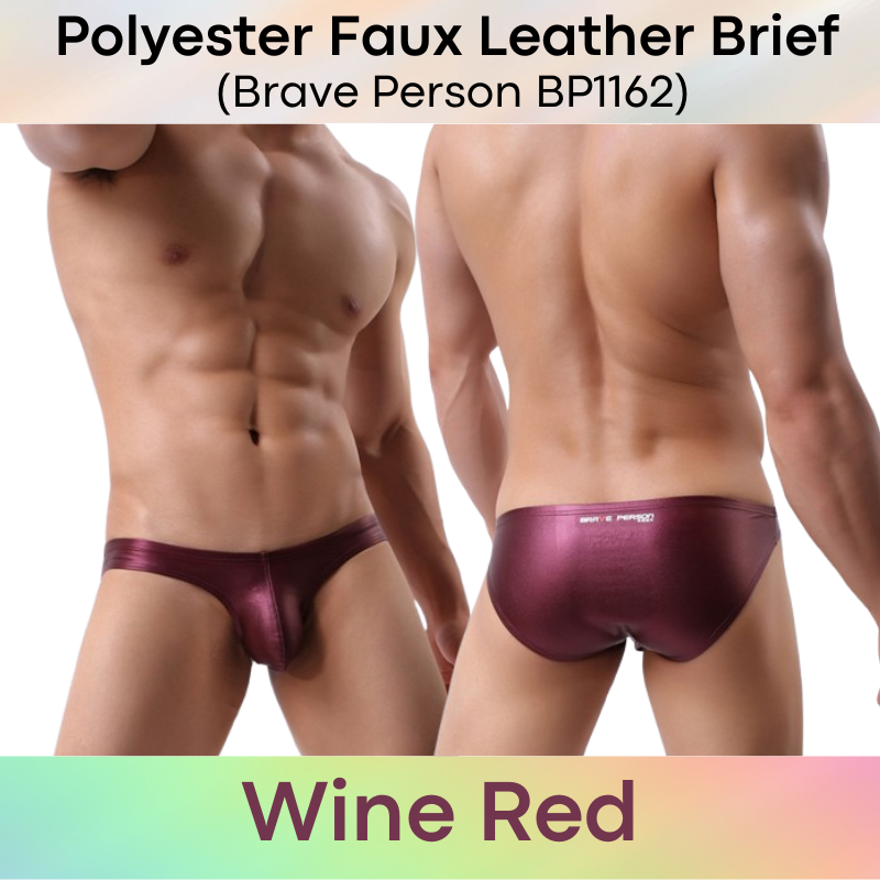 Men's Brief : Polyester Faux Leather Brief (Brave Person BP1162)