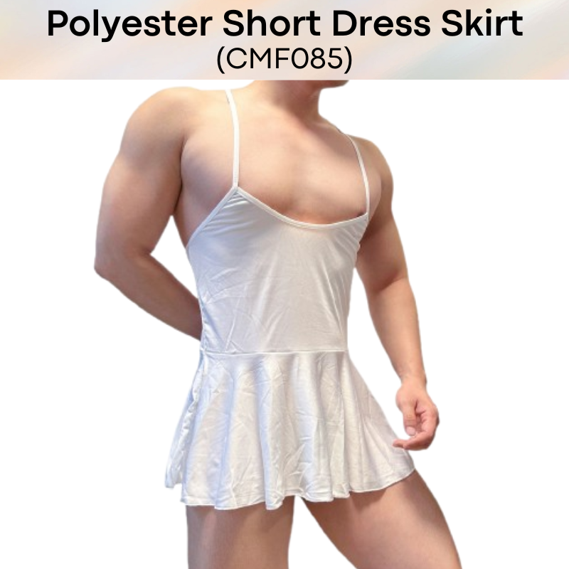 Dress: Men's Roleplay Polyester Short Dres Skirt with Adjustable Shoulder Strap (CMF085)