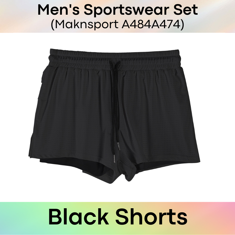 Men's Sportswear : Sleeveless Tee and Shorts with Inner Anti-Abrasion Tights (Maknsport A484/A474)