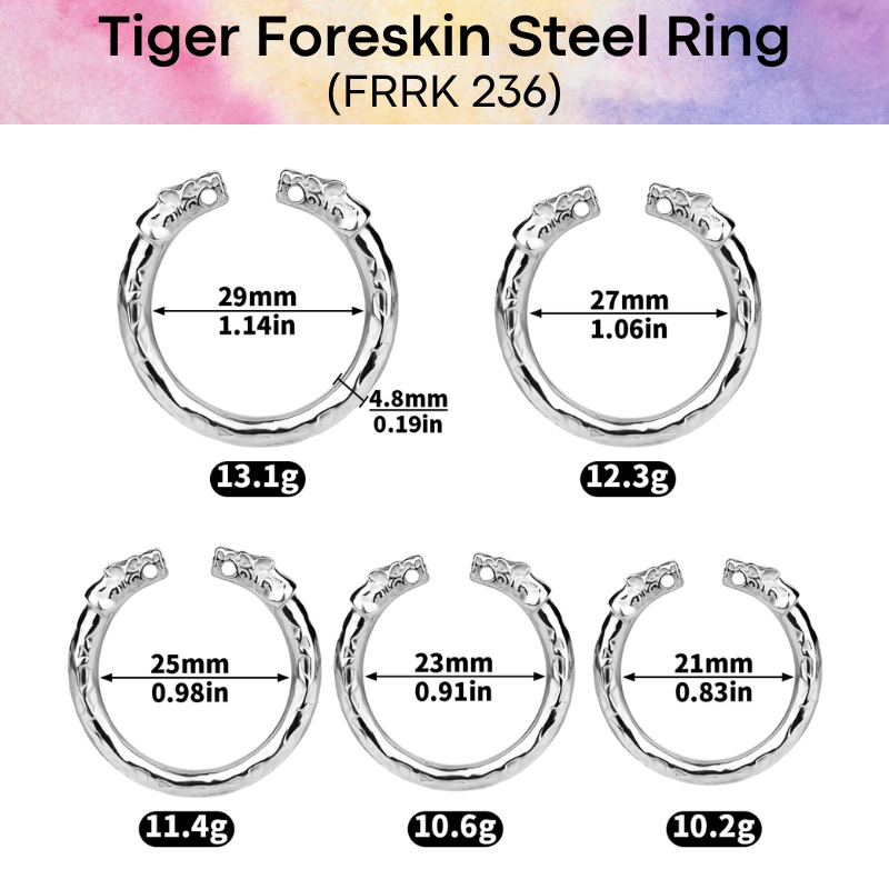 Adult Toy: Men's Foreskin Beast Design 304 Stainless Steel Ring (FRRK236/FRRK237)