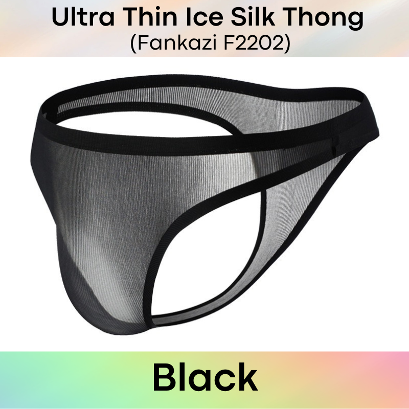 Men's Thong : Ice Silk Ultra Thin Underwear (Fankazi F2202)