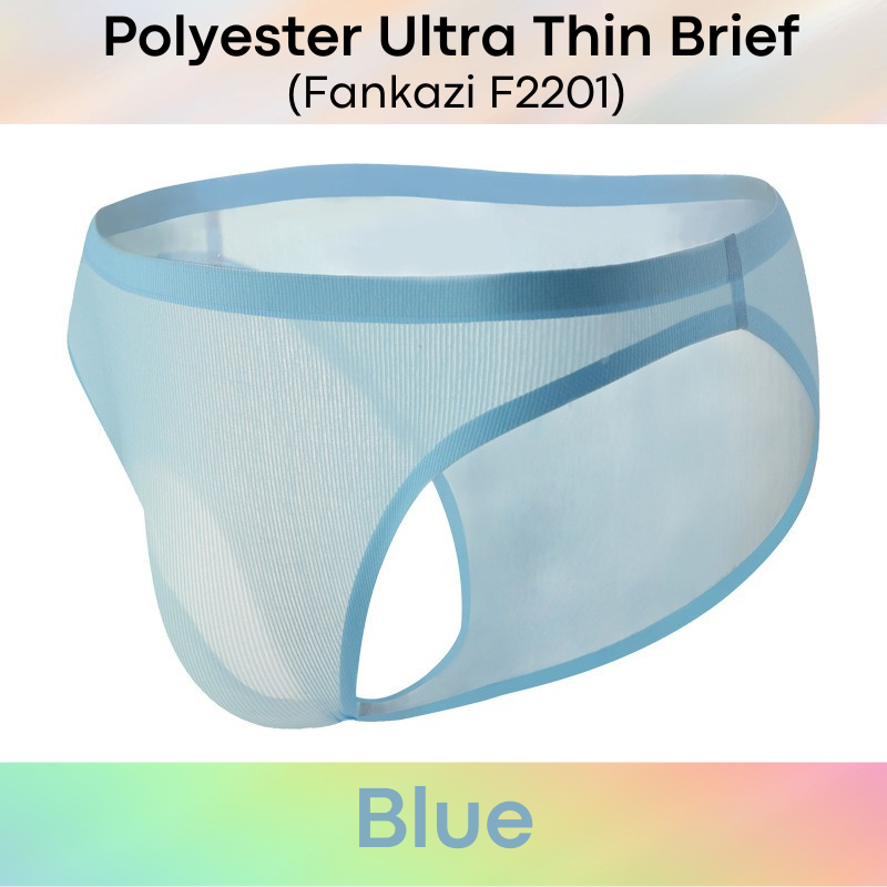 Men's Brief: Polyester Ice Silk Ultra Thin No Line Brief Underwear Underwear (F2201)