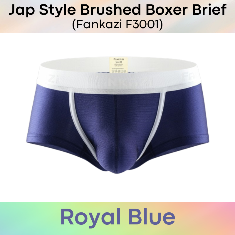 Men's Boxer: Polyester Jap Style Metallic Brushed Boxer Brief Underwear (F3001)