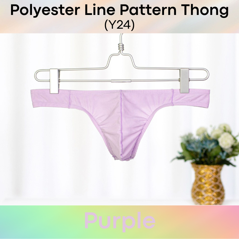 Men's Thong : Polyester Line Pattern Thong (Y24)