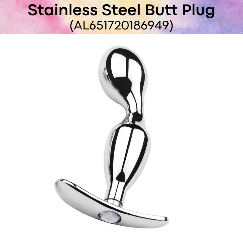 Adult Toy : Stainless Steel Curved Beaded Butt Plug (AL651720186949)