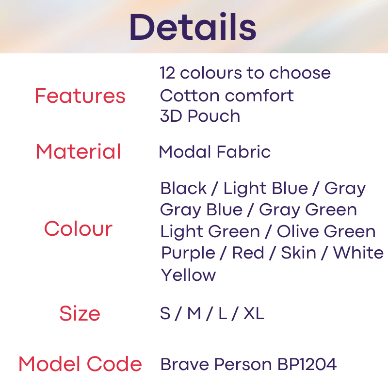 Men's Thong: Modal Fabric Low Waist Thong Underwear (BP1204)