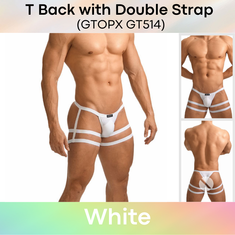 Men's Thong: Regenerated Fibre T Back with Double Thigh Strap Underwear (GT514)