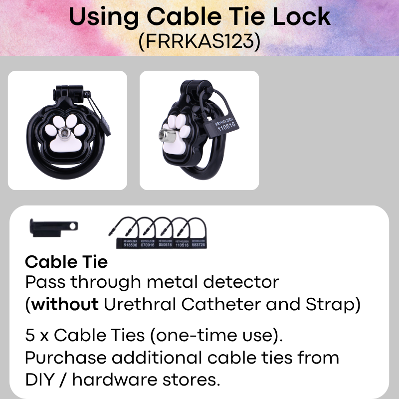 Adult Toy: Men's ABS Resin Paw Print Chastity Cage with Urethral Catheter and Strap Set (FRRKAS123)