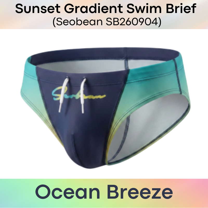 Lifestyle: Men's Sunset Gradient Printed Swimming Brief Trunks (SB260904)