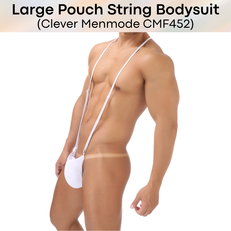 Men's Bodysuit: Large Pouch Adjustable String Bodysuit with GString Underwear (CMF452)