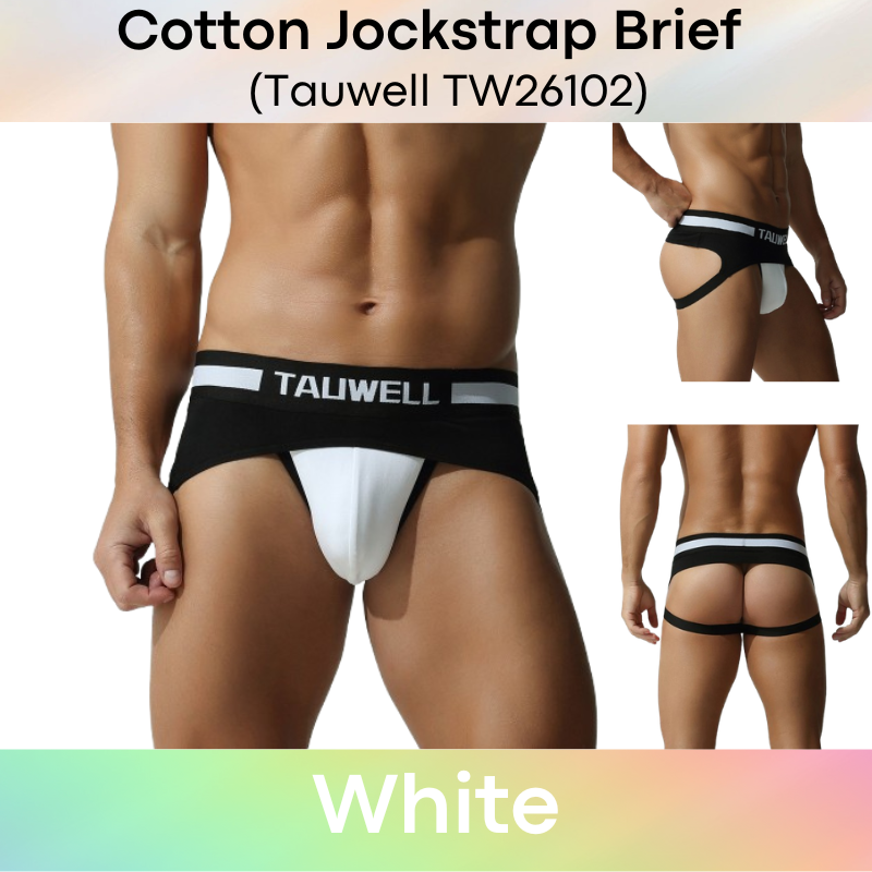 Men's Jockstrap: Wide Waistband with Side Flap Jockstrap Backless Brief Underwear (TW26102)