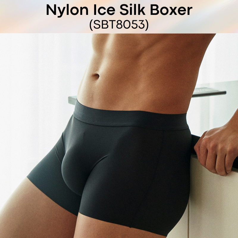 Men's Boxer: Nylon Ice Silk Boxer Trunks Underwear (SBT8053)