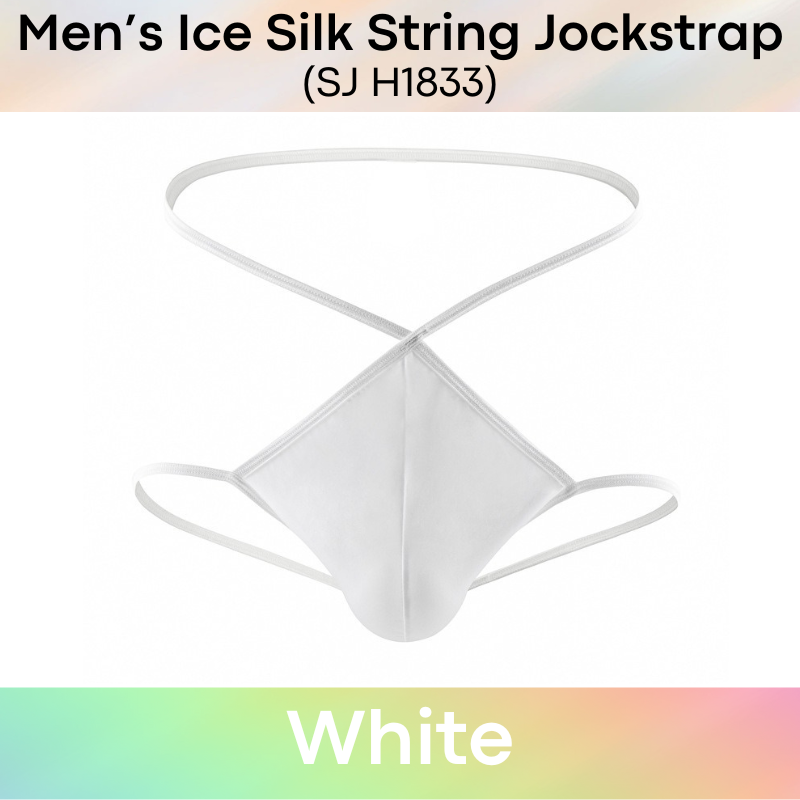 Men's Jockstrap : Ice Silk Large Pouch, Semi Transluscent String Jockstrap (SJ H1833)