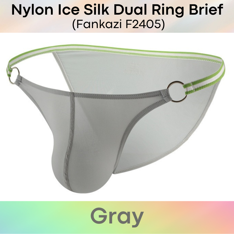 Men's Brief : 2 Ring Accessory Ice Silk Underwear (Fankazi F2405)